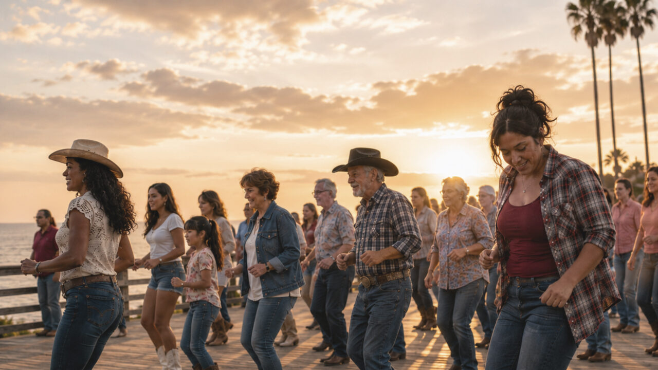 people line dancing